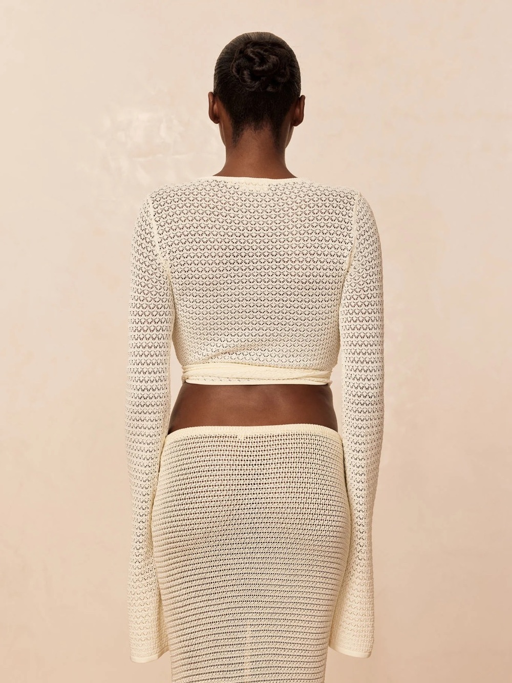 Monday Swimwear Ivory Crochet Wrap Top - Picture 5 of 8